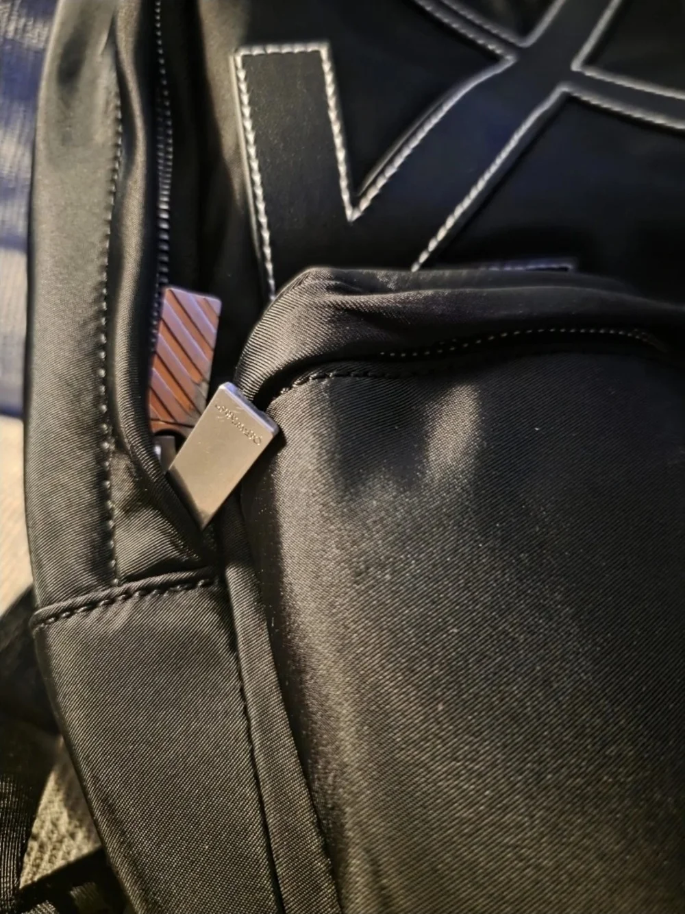 Off-White Arrows Nylon Multi-Pocket Backpack Leather Appliqué Industrial BNWT